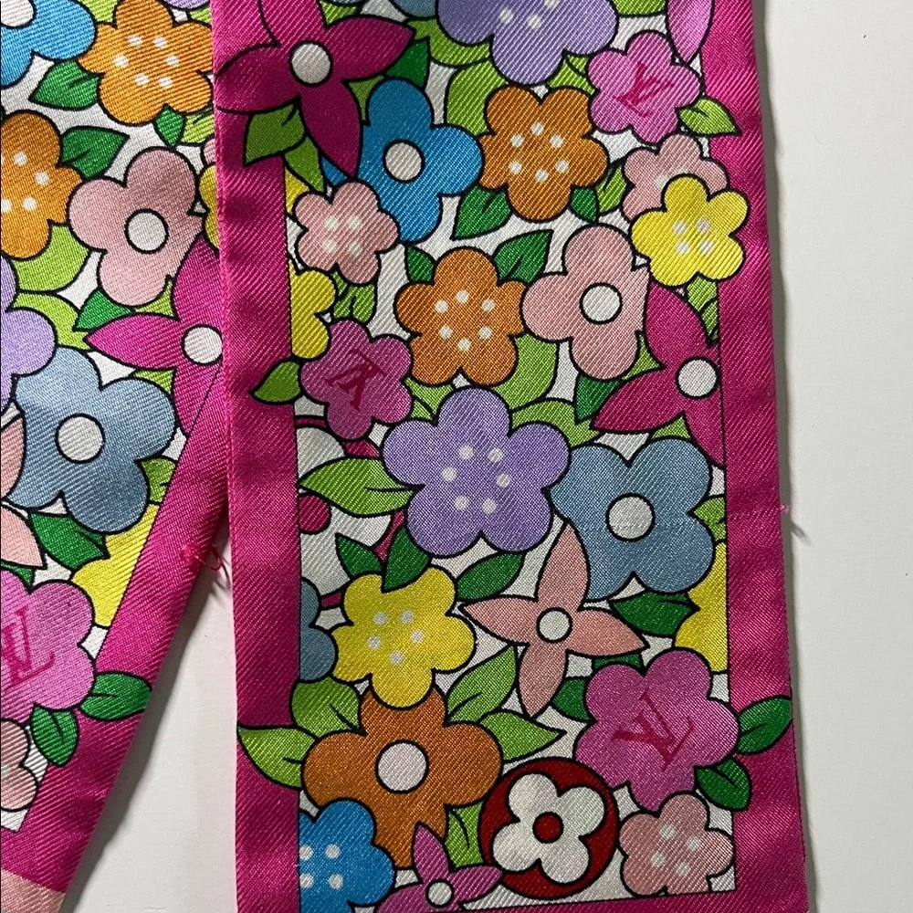 Authentic Vintage Louis Vuitton Murakami Multicolor Silk BB Bandeau - Picture 5 of 5